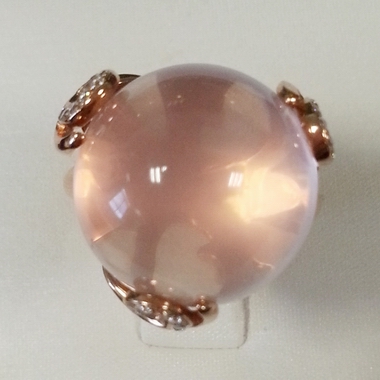 18K玫瑰金芙蓉石女戒