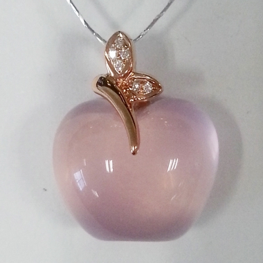 18K玫瑰金芙蓉石吊坠